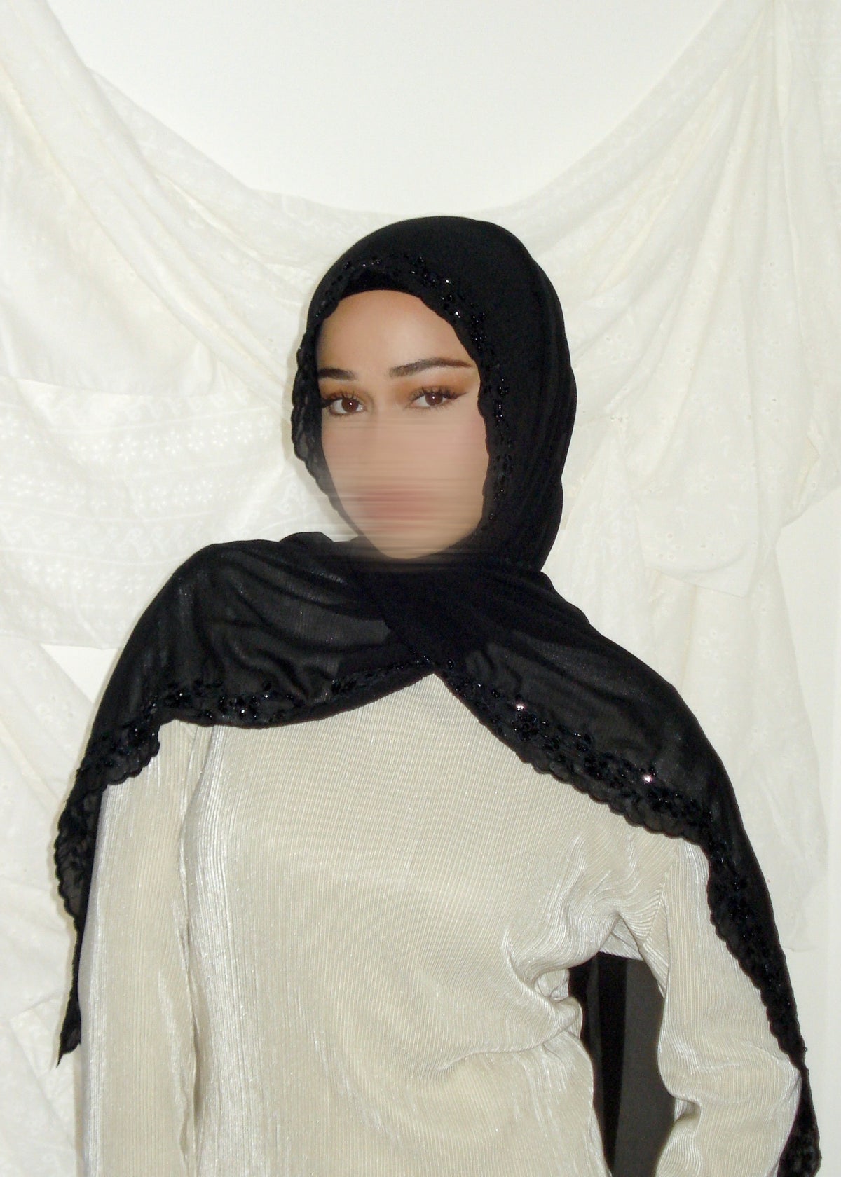 Moonlight beaded hijab