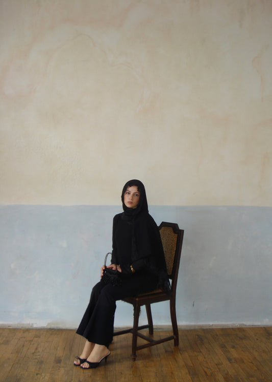 Noir Modal lace scarf