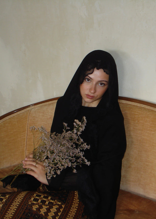 Noir Modal lace scarf