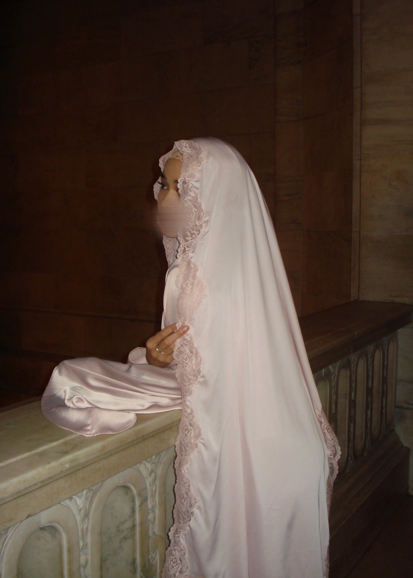 Petal Satin Lace Scarf