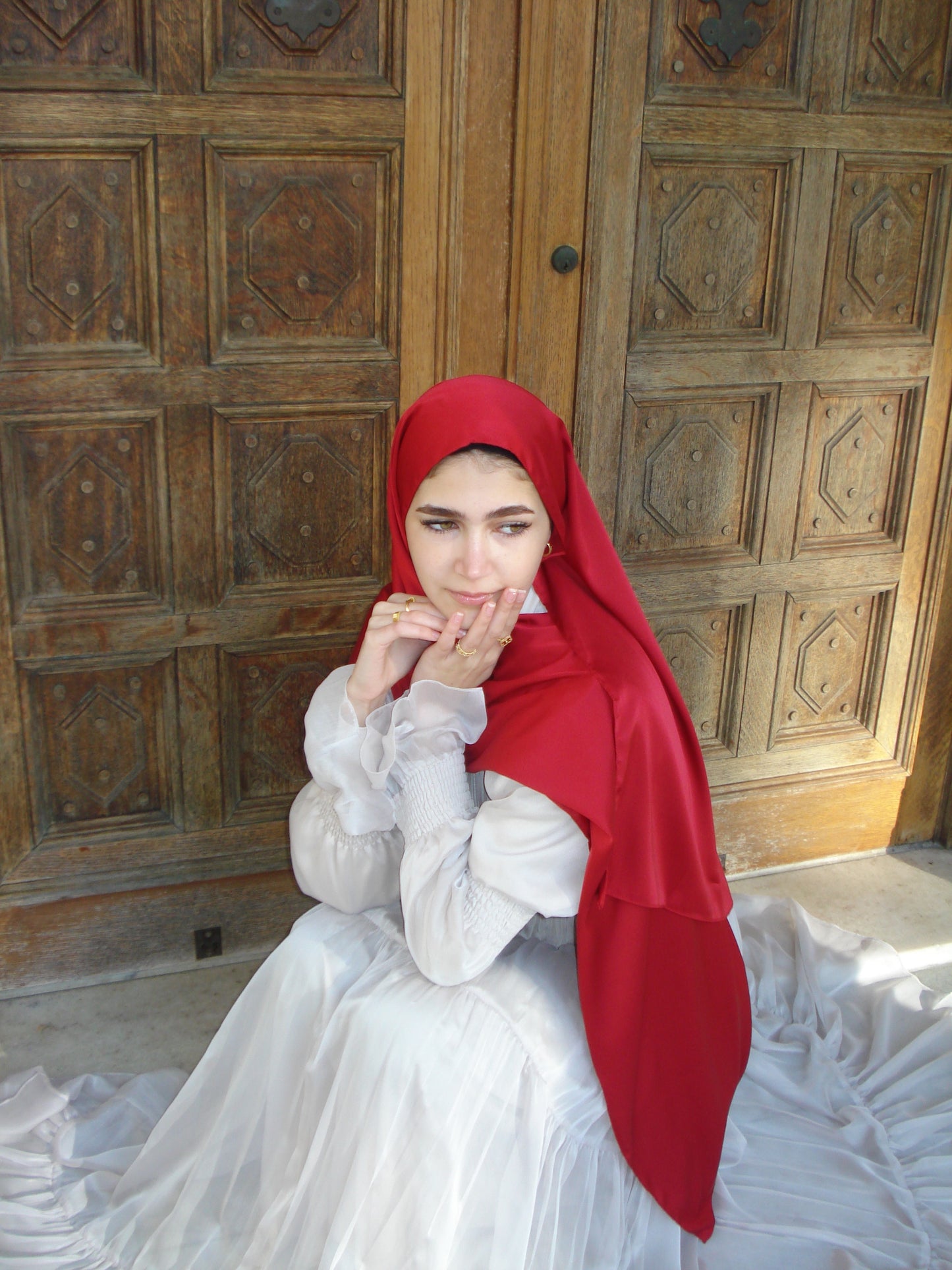 Rose Satin Scarf